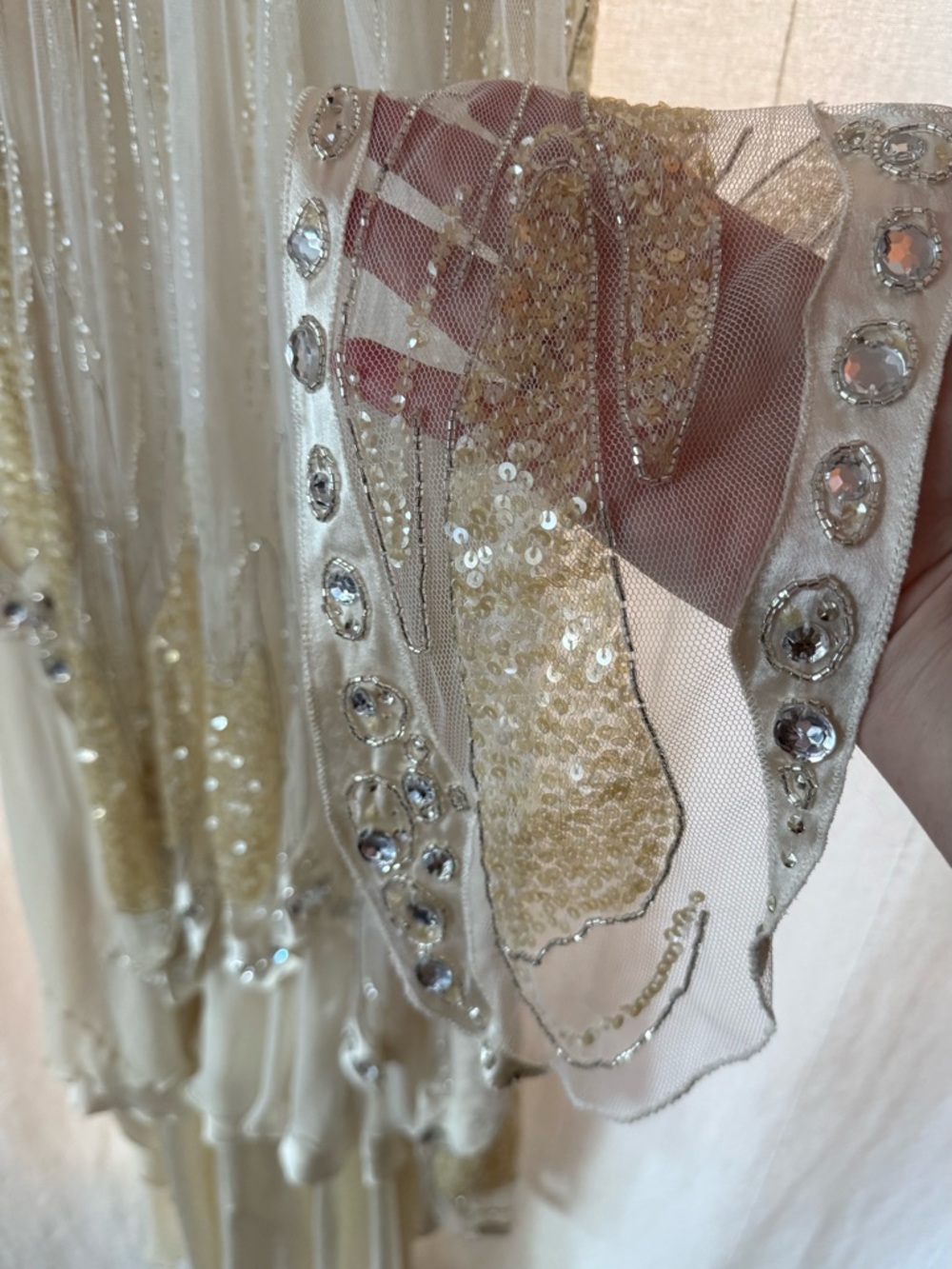 Jenny Packham Papillon Champagne /Silver Beaded Vintage Inspired Wedding Dress - Picture 5 of 11